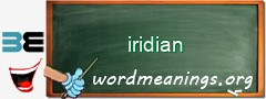 WordMeaning blackboard for iridian